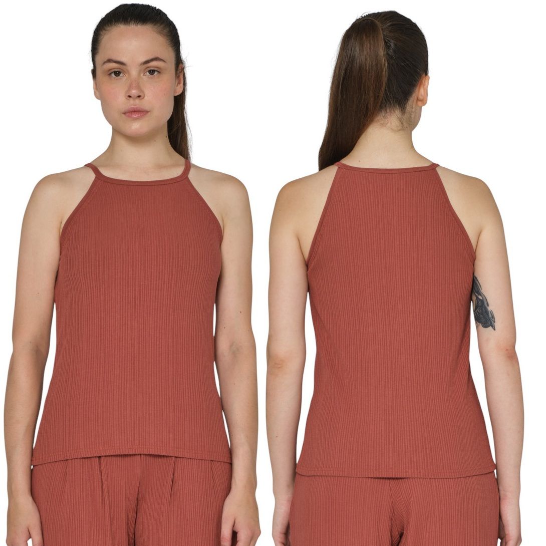 Ribbed Tank Top with Built-In Bra RAMONA