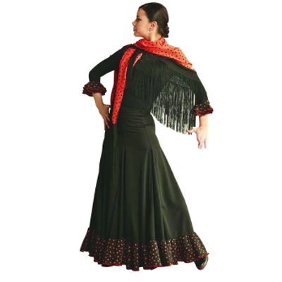 Flamenco Skirt 7124 - black/orange