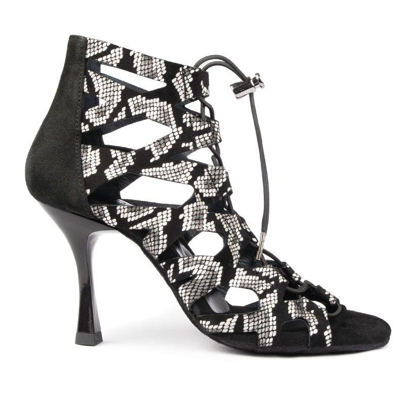Ladies shoe PD804B BLACK & WHITE SNAKE